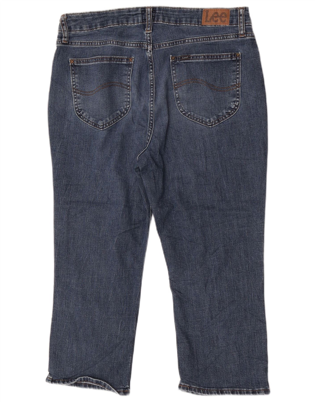 Lee Womens High Rise Capri Jeans US 14 XL W34 L22 Blå Polyester
