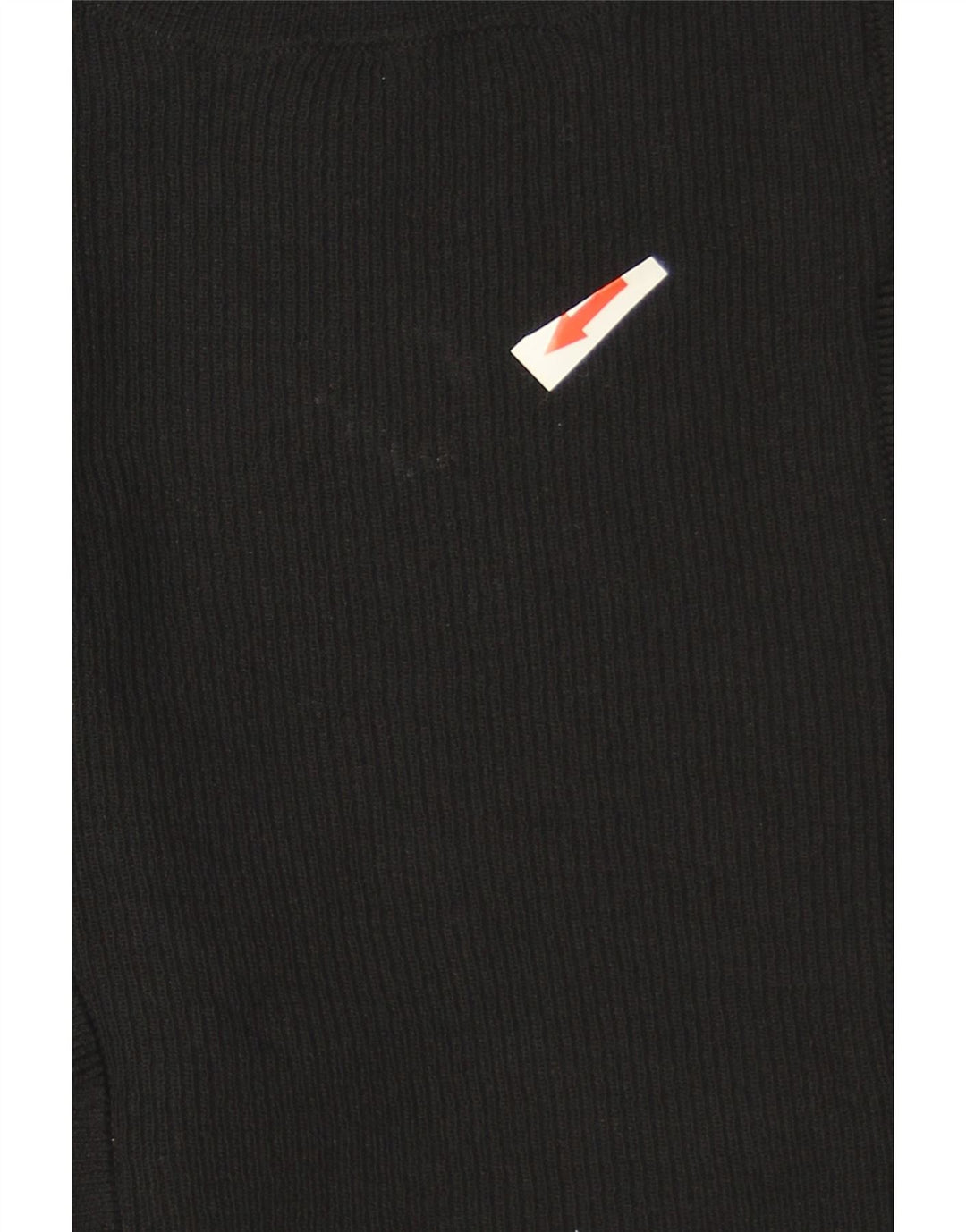 Zara Dame Flæse Front Crew Neck Jumper Sweater UK 12 Medium Black