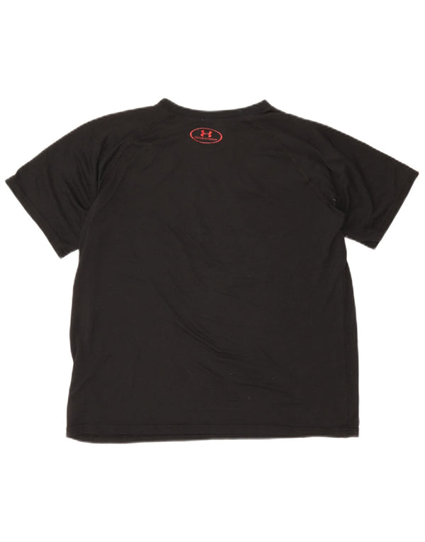Under Armour Girls Heat Gear Grafisk T-Shirt Top 13-14 år XL Sort