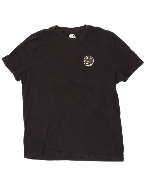 Maui and Sons Herre grafisk T-shirt Top Stor Sort