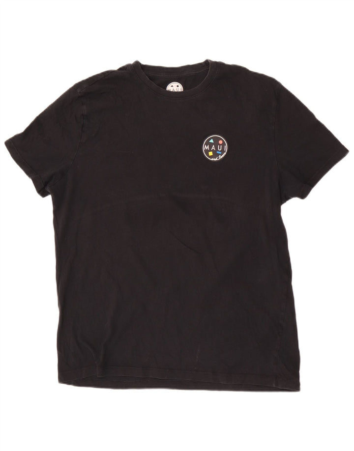 Maui and Sons Herre grafisk T-shirt Top Stor Sort