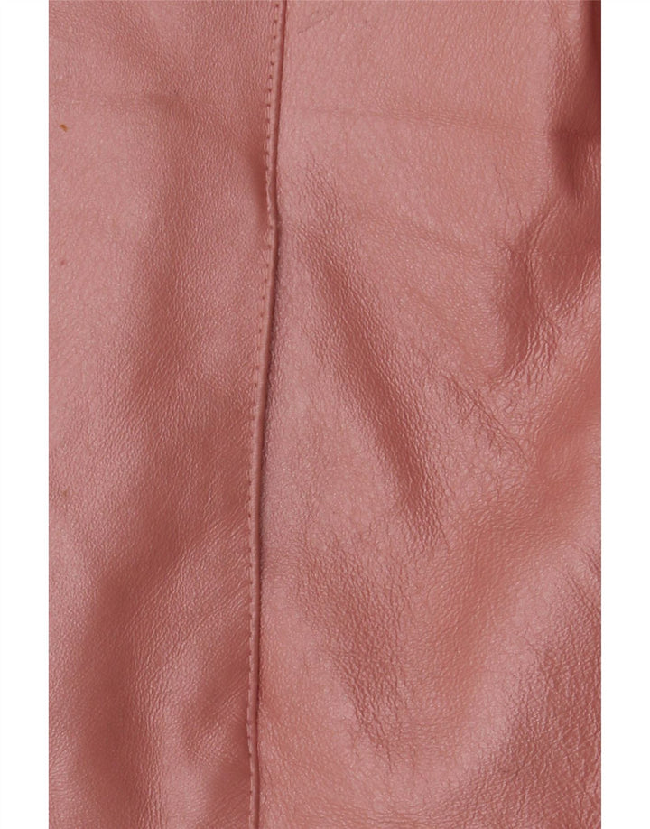 Vintage læderjakke til kvinder UK 18 XL Pink læder