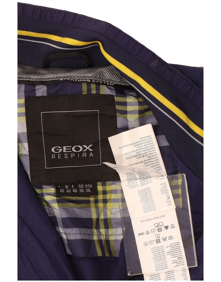 Geox Herre Respira Bomber Jacket UK 36 Small Navy Blue Polyamide