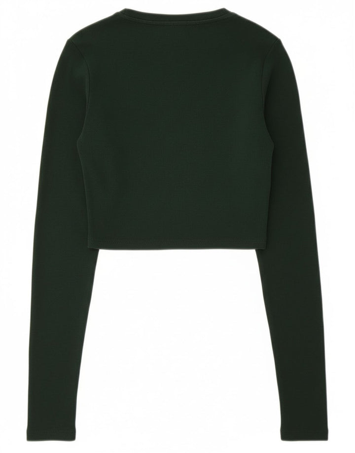 Zara Langærmet Crop Top til kvinder DK 12 Mellemgrøn