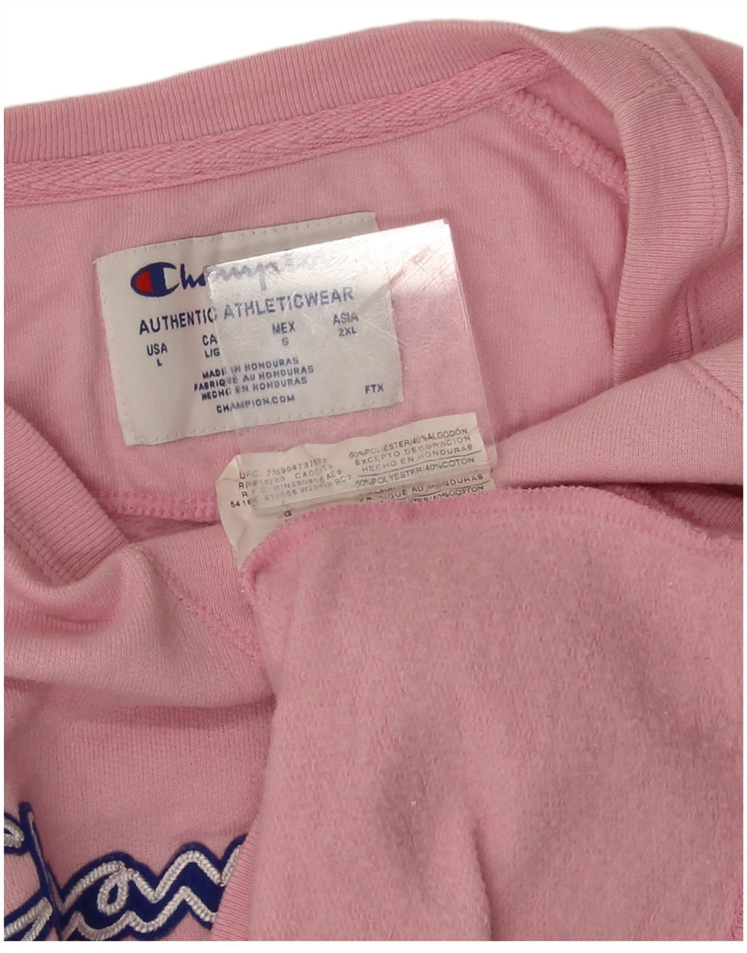 Champion Dame Grafisk Sweatshirt Jumper UK 16 Large Pink Polyester