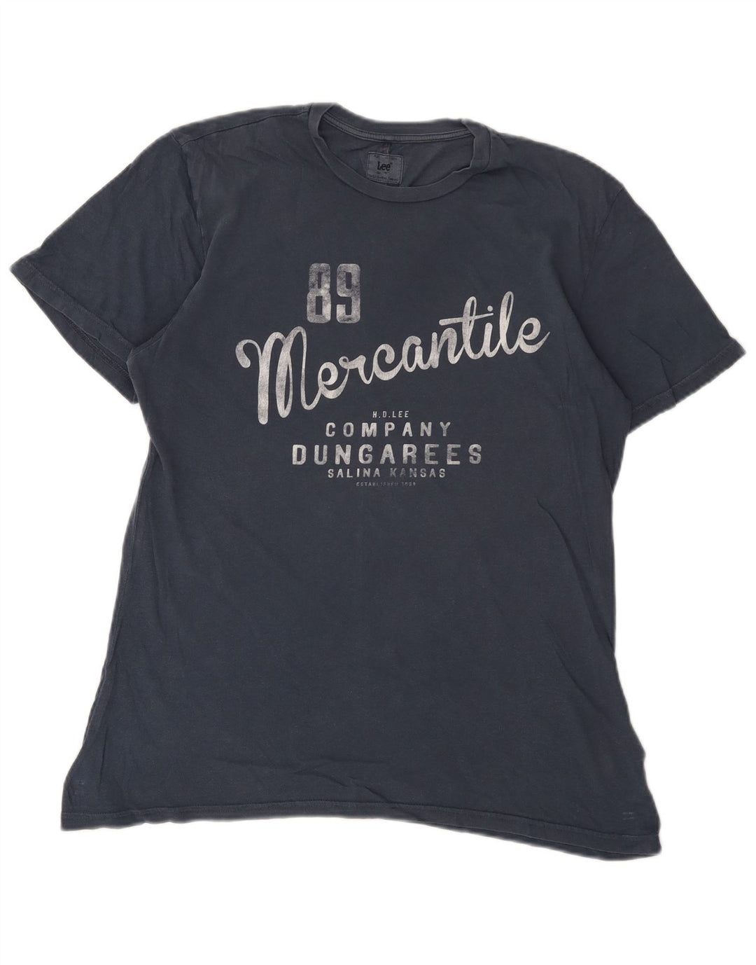 Lee Herre grafisk T-shirt top mellem marineblå bomuld