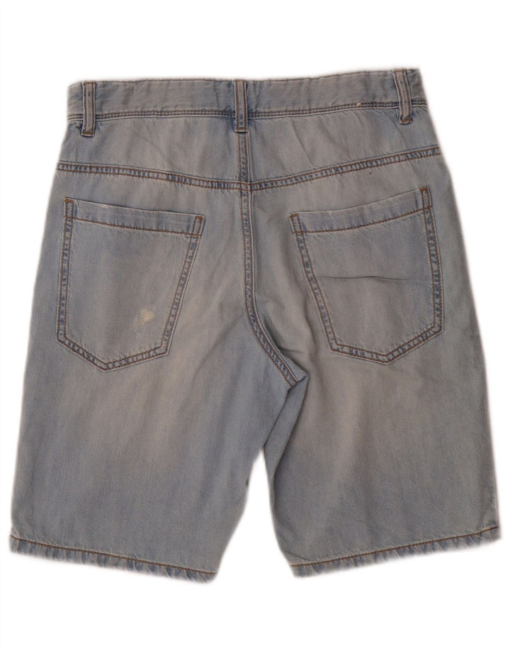 Benetton Boys Denim Shorts 11-12 år 2XL W28 Blå Bomuld