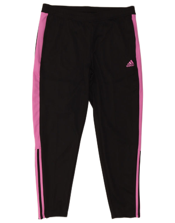 Adidas træningsdragtsbukser til kvinder UK 16/18 Large Black Colourblock