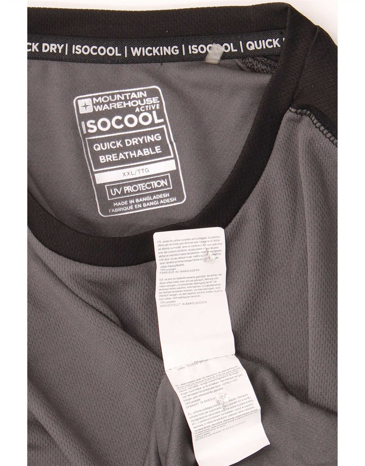 Mountain Warehouse Herre IsoCool Top Langærmet 2XL Grå Colourblock
