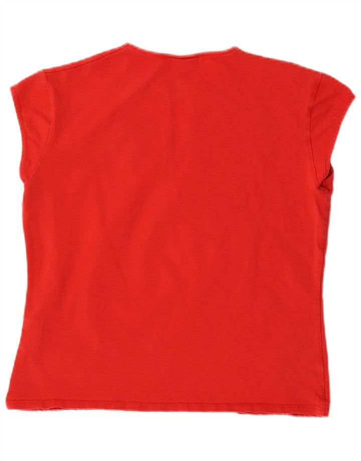 NIKE Womens Crop T-Shirt Top UK 16/18 XL Rød Bomuld