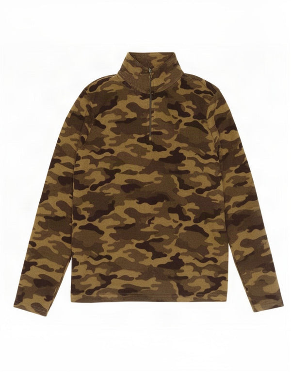 Mountain Warehouse Herre lynlås-hals Fleece Jumper XS Grøn Camouflage