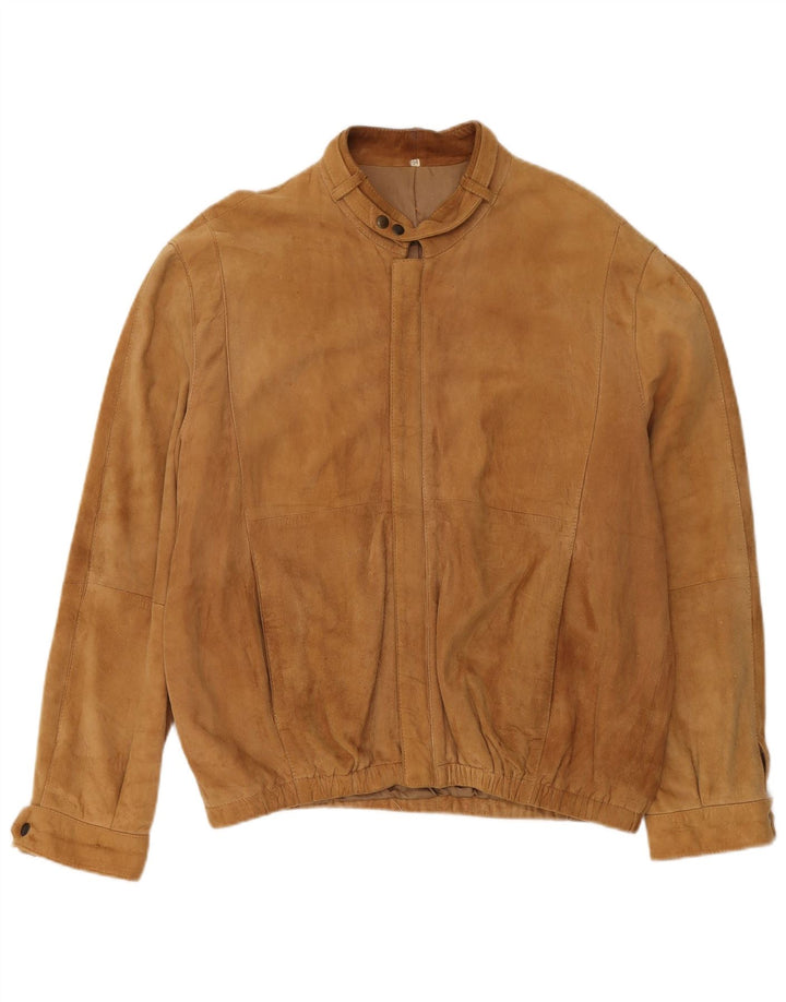 Vintage herre ruskindsjakke IT 54 2XL Beige Læder
