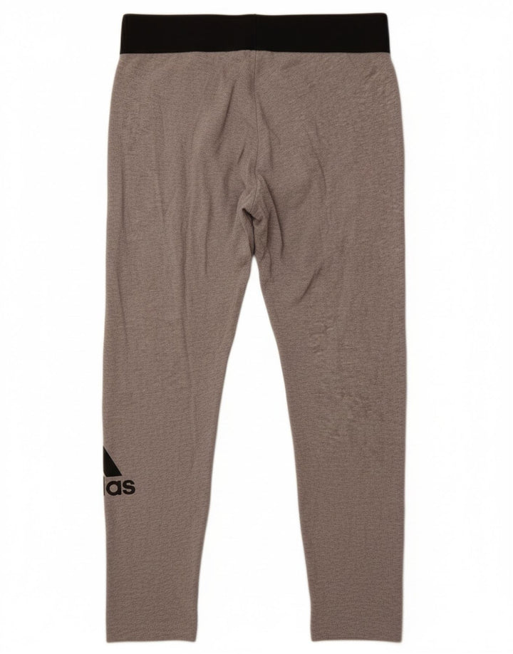 Adidas Grafiske Leggings til kvinder UK 12/14 Medium Grey Colourblock Bomuld
