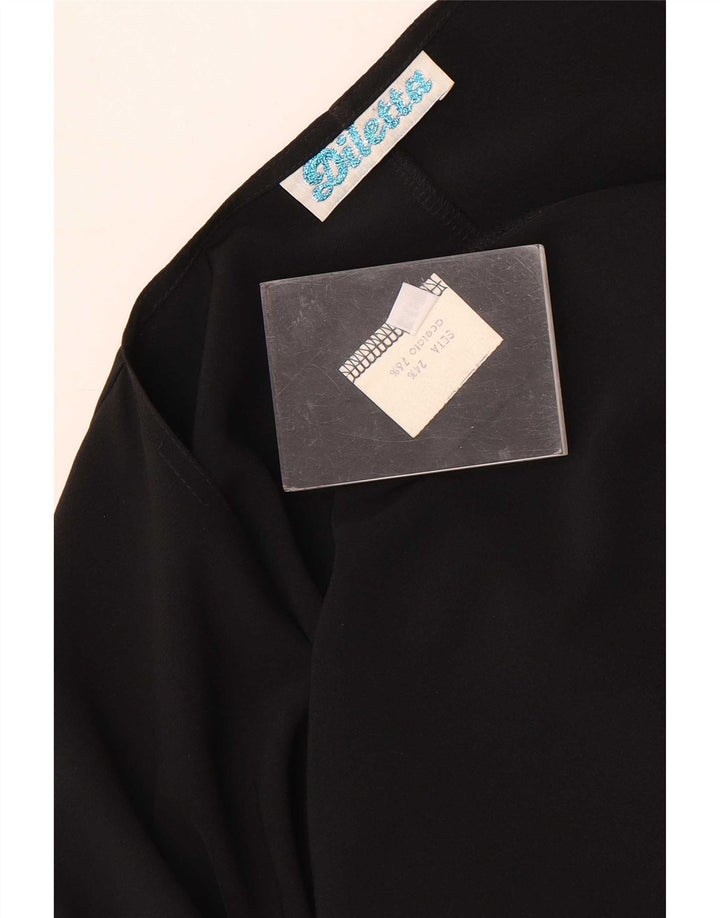 Vintage Dame Relaxed Fit Cardigan Top IT 46 Large Black Acetate