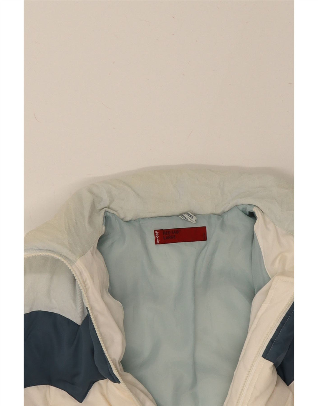 LEVI'S Womens Padded Jacket UK 16 Large White Colourblock Polyester Vintage Levi's and Second-Hand Levi's from Messina Hembry 