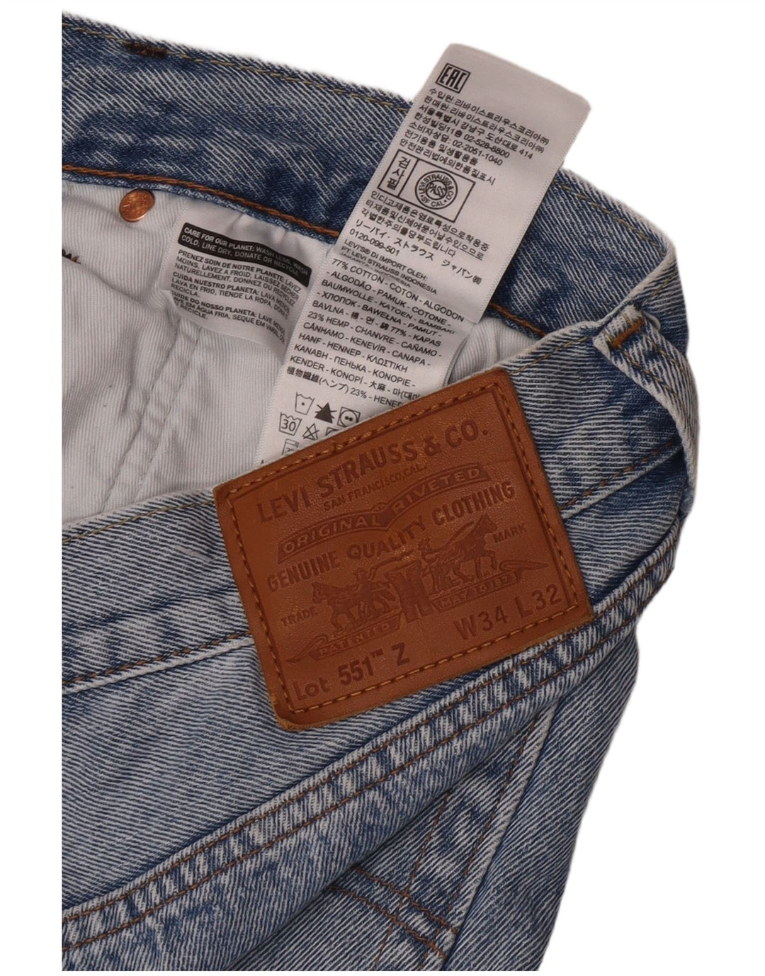 Levi's Straight Jeans til mænd W34 L32 blå bomuld