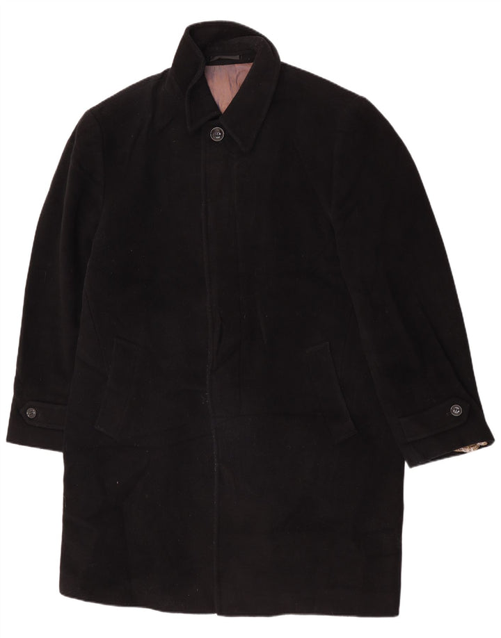 Marks & Spencer Herre Overfrakke UK 41/43 Large Black Wool