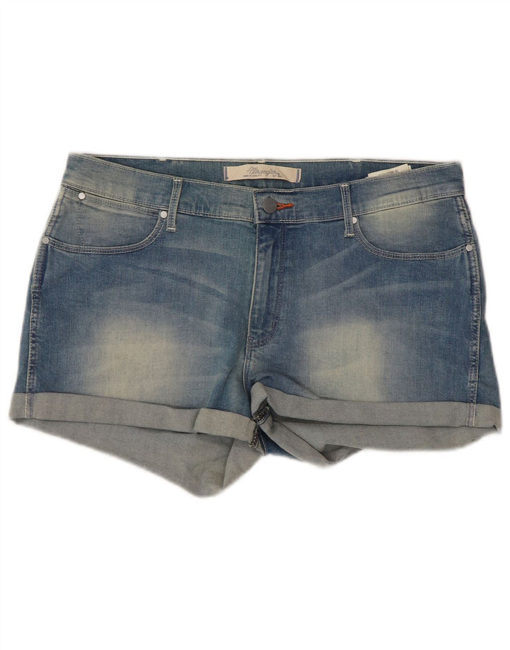 Wrangler denimshorts til kvinder W32 store blå bomuld