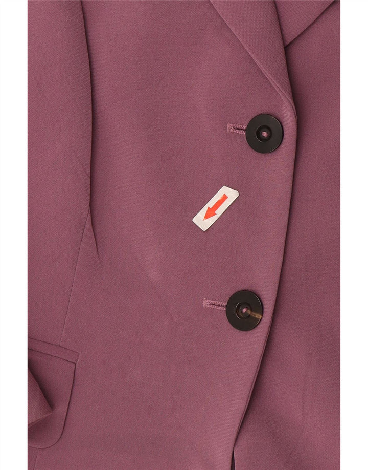 Max Mara Dame 2 knap 3/4 ærmer blazerjakke UK 16 Large Pink
