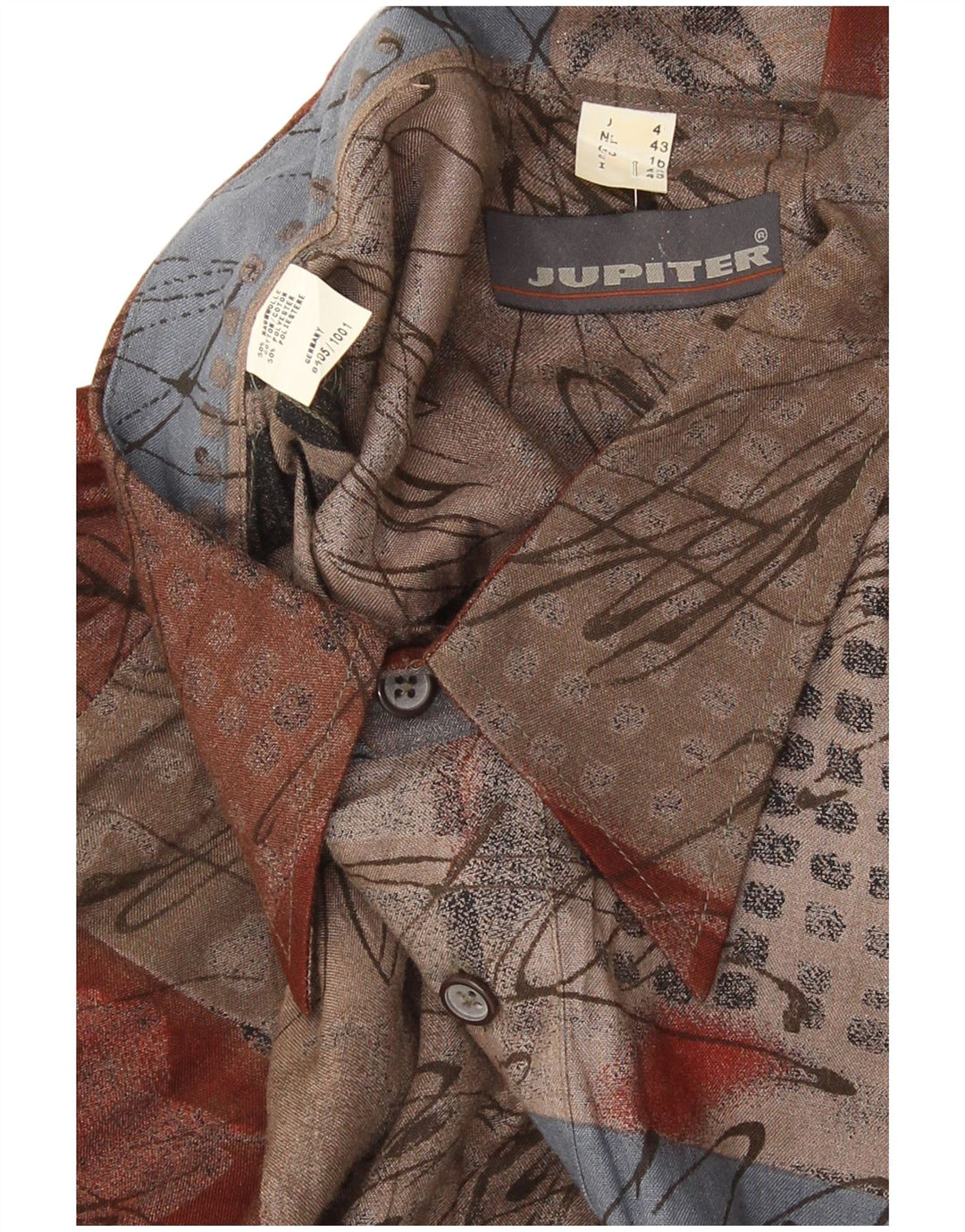 Jupiter Herre Pullover Shirt Størrelse 43 Stor Flerfarvet Patchwork Bomuld