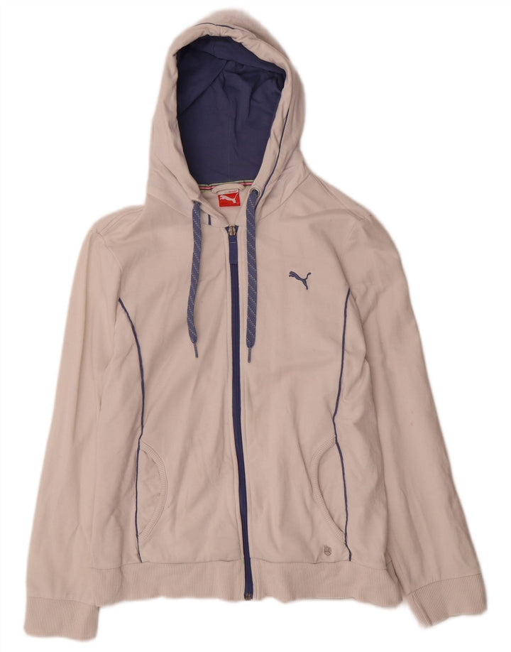 Puma hættetrøje med lynlås til kvinder UK 12 Medium White