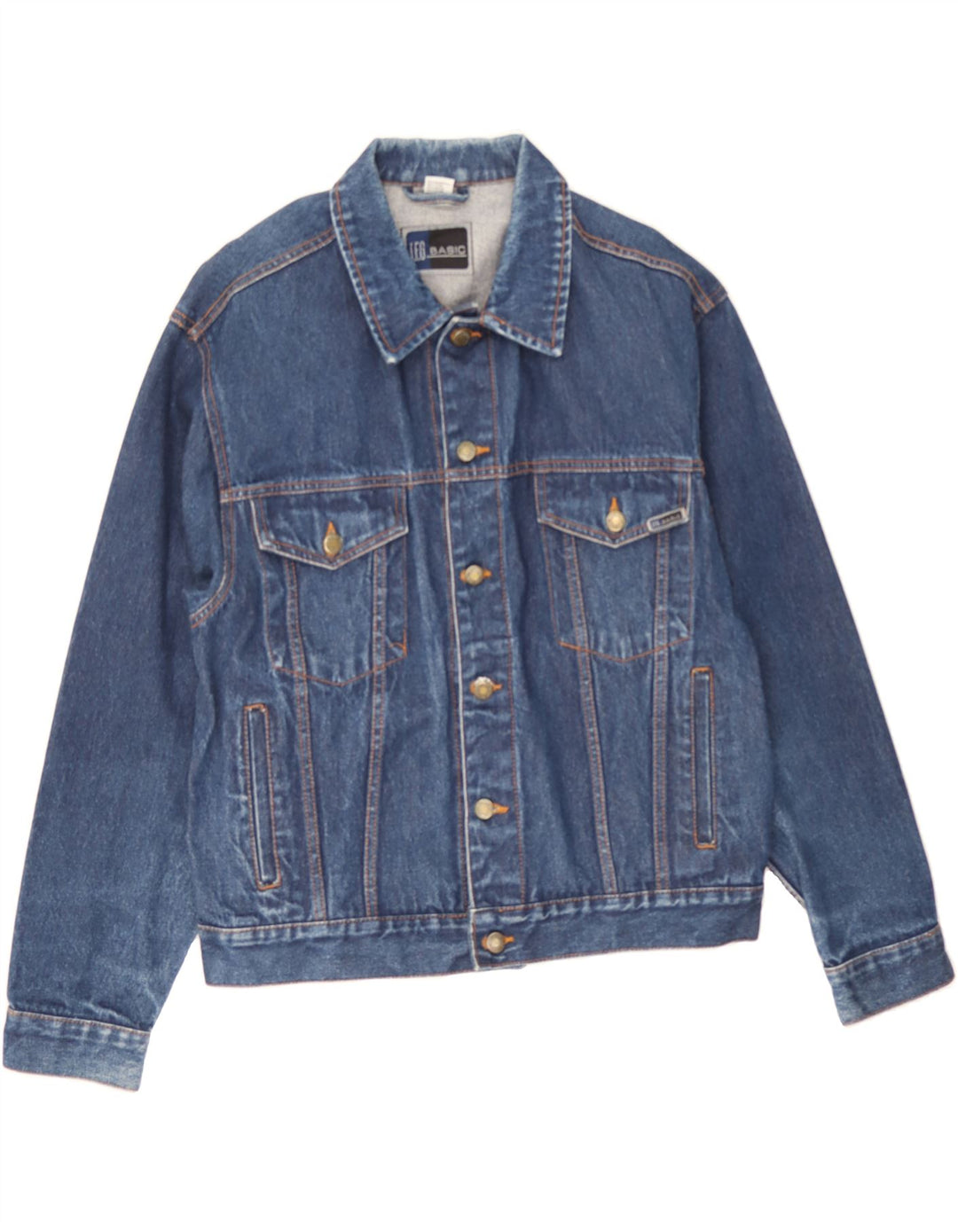JOHN F GEE Mens Denim Jacket IT 50 Large Blue Cotton Vintage John F Gee and Second-Hand John F Gee from Messina Hembry 