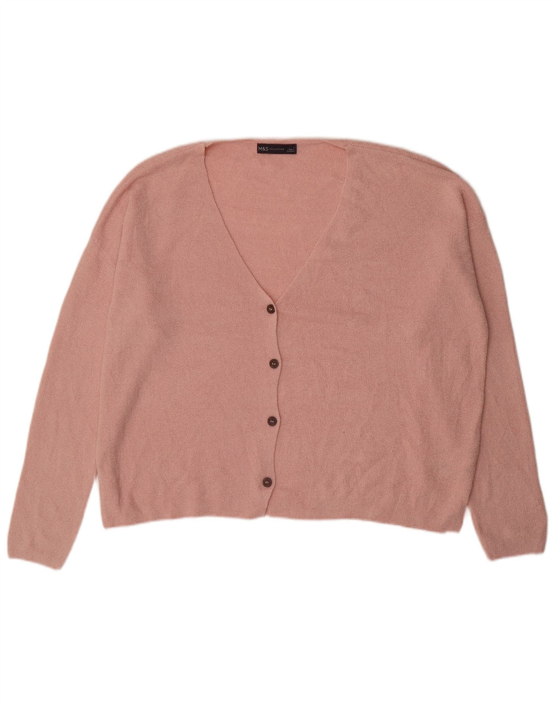 Marks & Spencer Dame Oversized Cardigan Sweater UK 16 Large Pink Acryl
