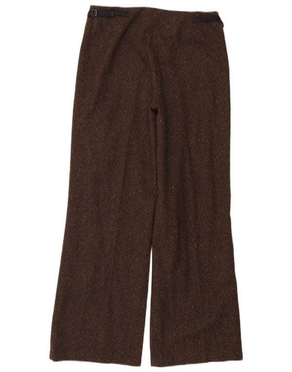 Vintage kvinders brede ben Casual Bukser EU 38 Medium W30 L30 Brun Flecked