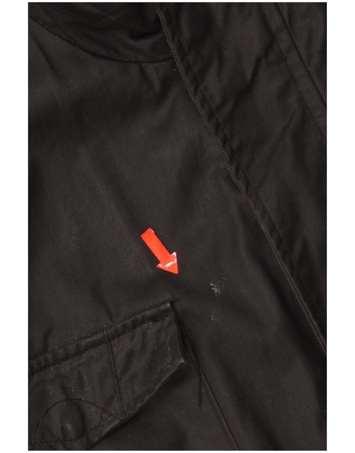 Vintage Herre Military Jacket UK 42 XL Sort Bomuld