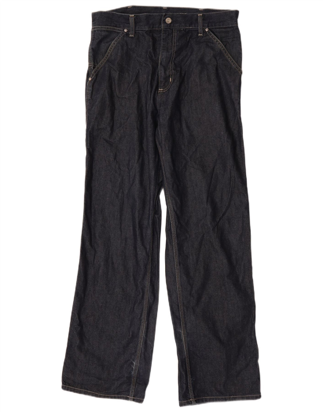 Carhartt Herre Cargo Straight Jeans W30 L32 Marineblå Bomuld