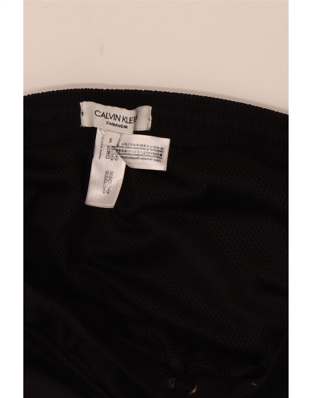 Calvin Klein Herre grafiske svømmeshorts Small Black Colourblock