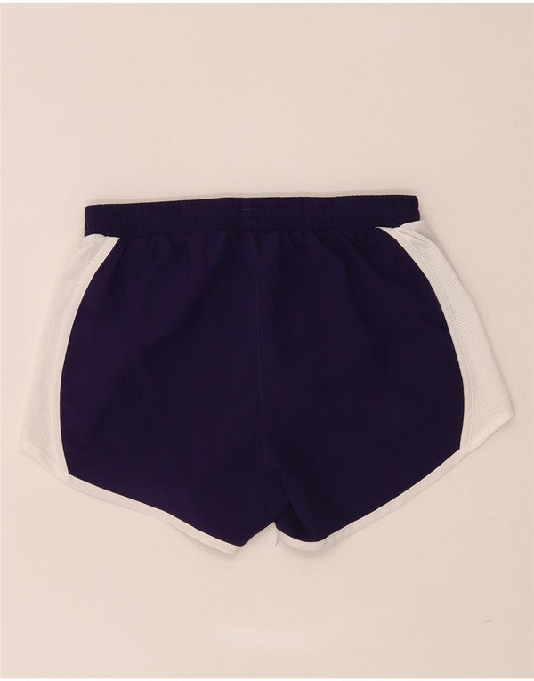Under Armour Womens Heat Gear Sports Shorts UK 6 XS Lilla Colourblock