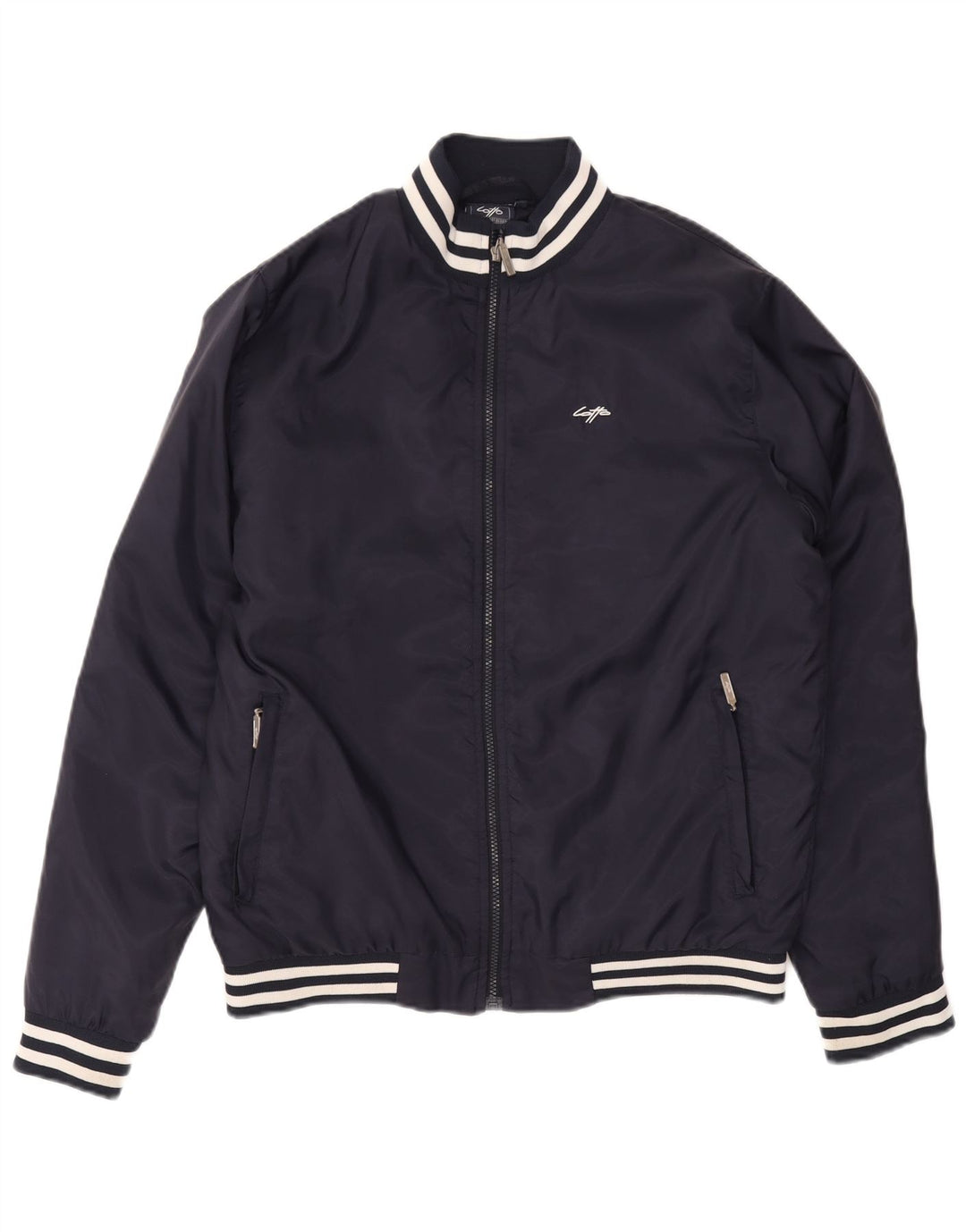 Lotto Herre Bomber Jacket UK 38 Mellem marineblå stribet polyamid