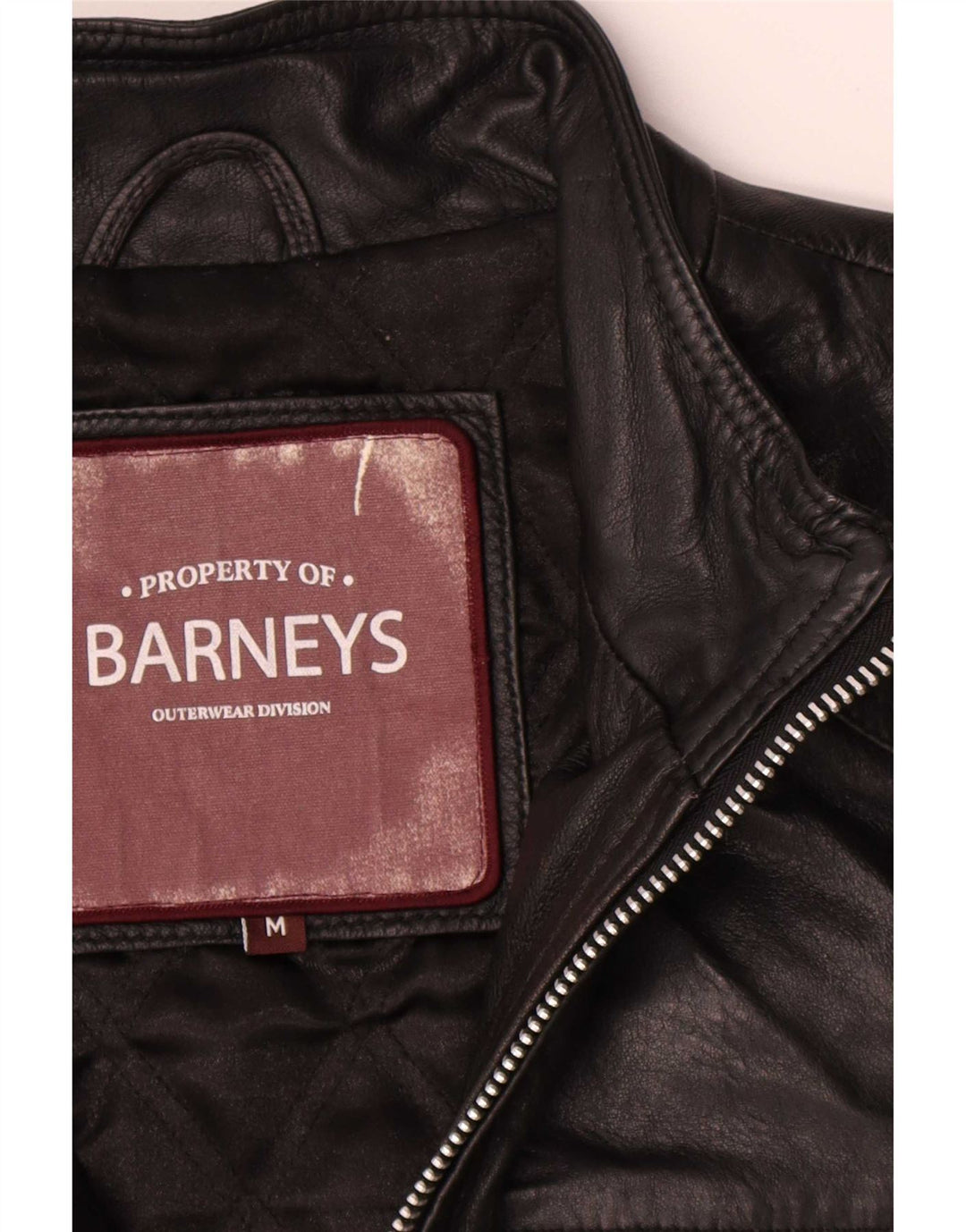 BARNEYS Herre Læderjakke UK 38 Medium Sort