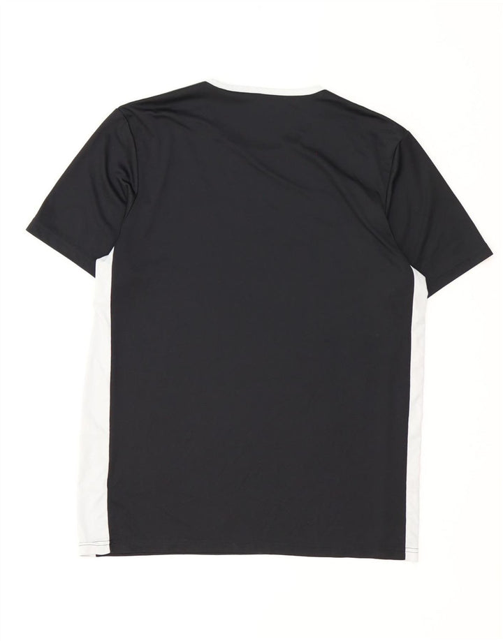 Adidas Herre Climalite T-Shirt Top Medium Sort Colourblock Polyester