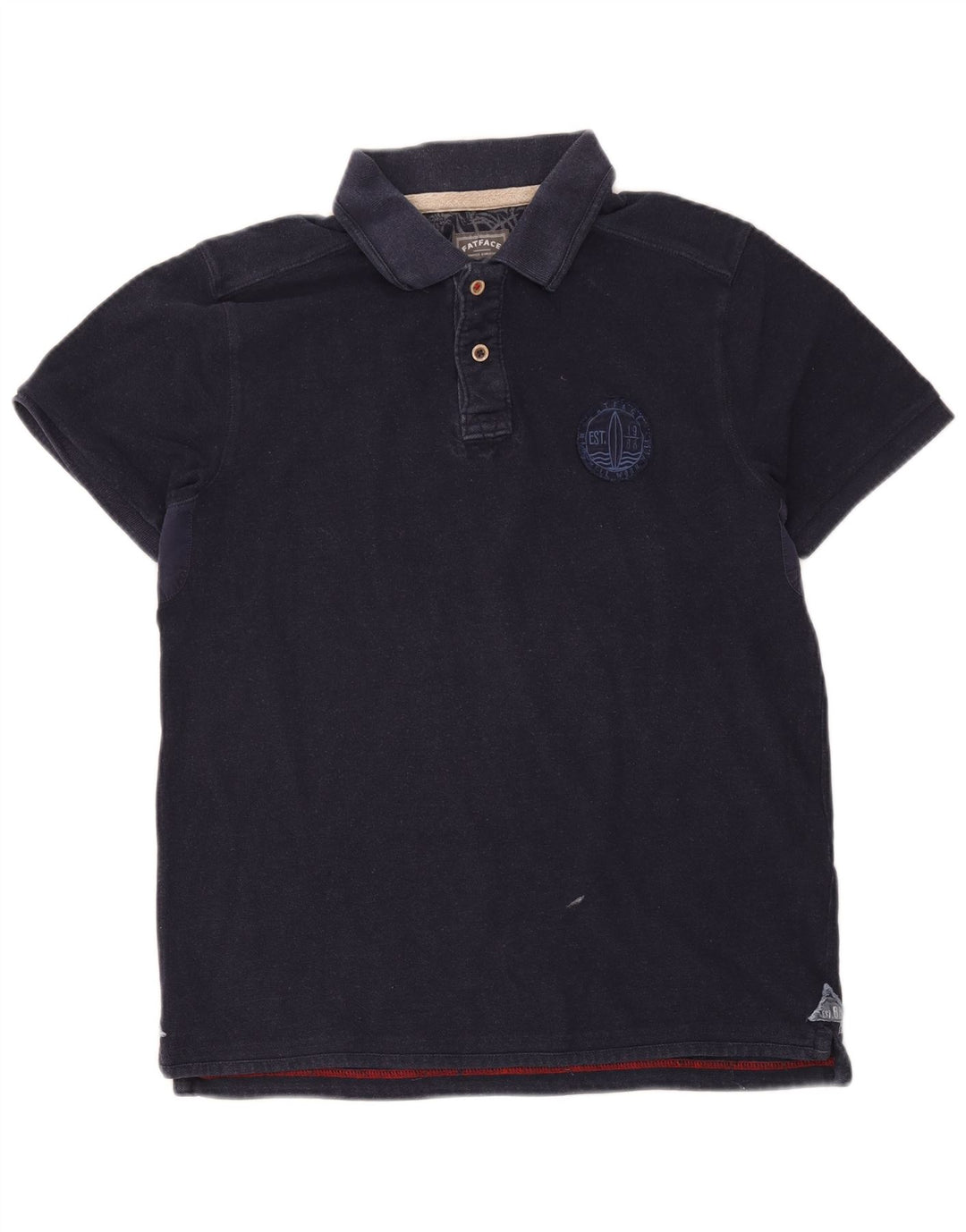Fat Face Herre Polo Shirt Medium Navy Blue Bomuld