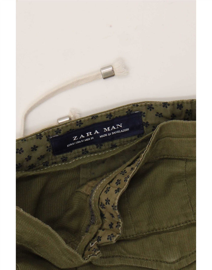 Zara Herre Chino Shorts Små W30 Grøn