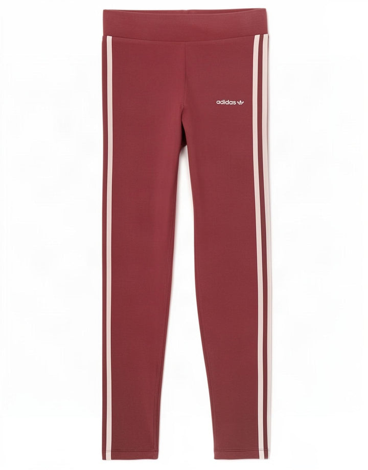 Adidas Dame Leggings UK 12 Medium Maroon Cotton