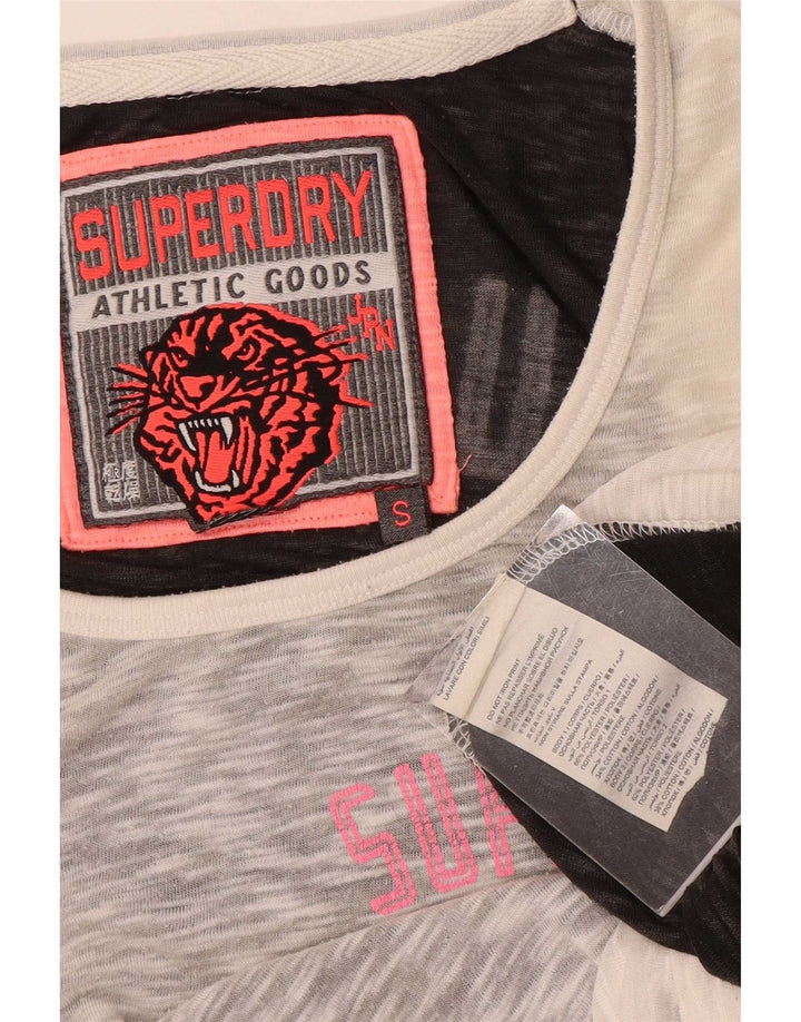 Superdry Womens Grafisk Vest Top UK 10 Small Grey Colourblock Polyester