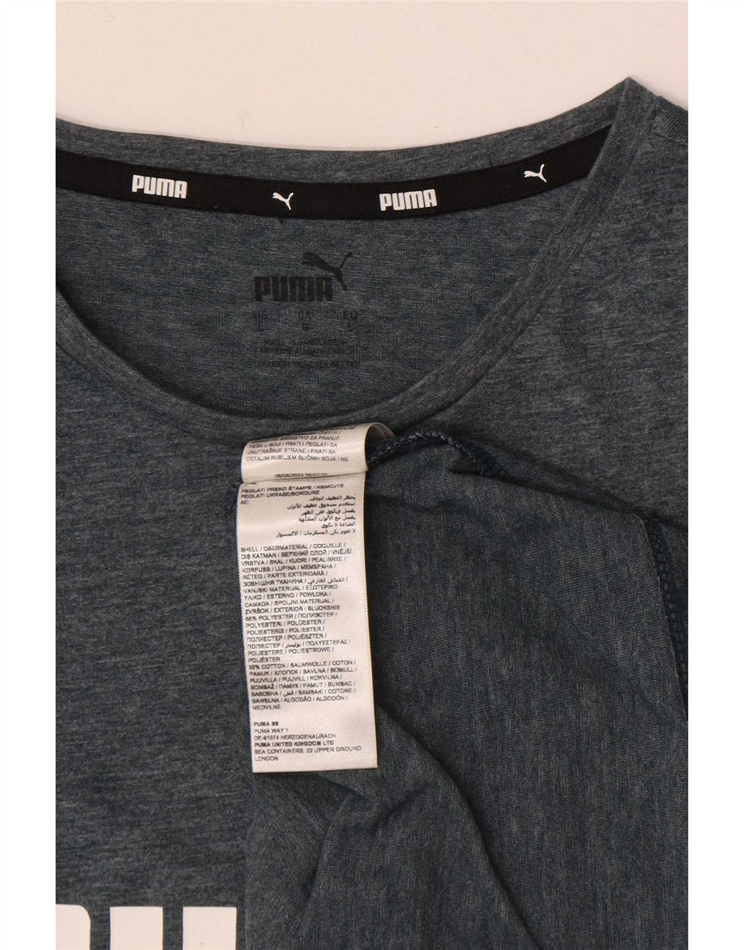 Puma Herre Grafisk T-Shirt Top Stor Grå Polyester