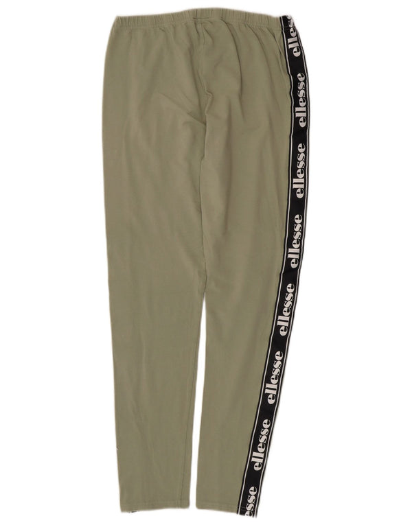 ELLESSE Grafiske Leggings til kvinder UK 14 Stor Grøn Colourblock Bomuld