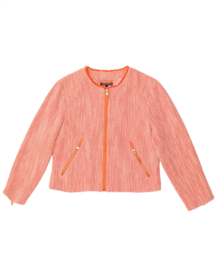 Tommy Hilfiger Dame Crop Blazer Jacket US 12 Stor Orange Bomuld
