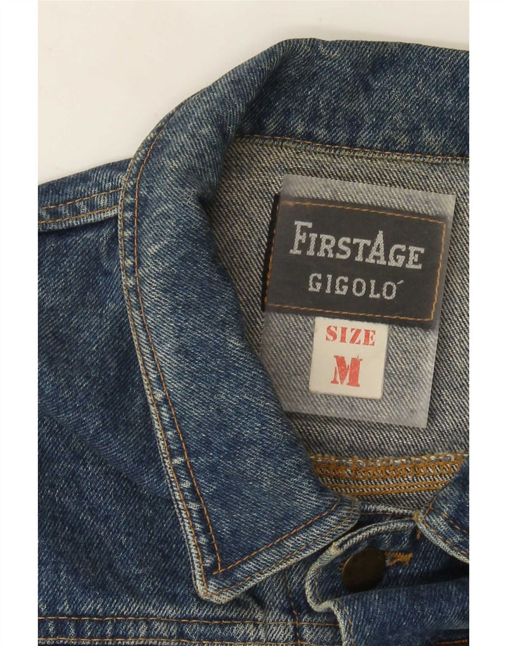 Vintage denimjakke til kvinder UK 14 Medium Blue Cotton