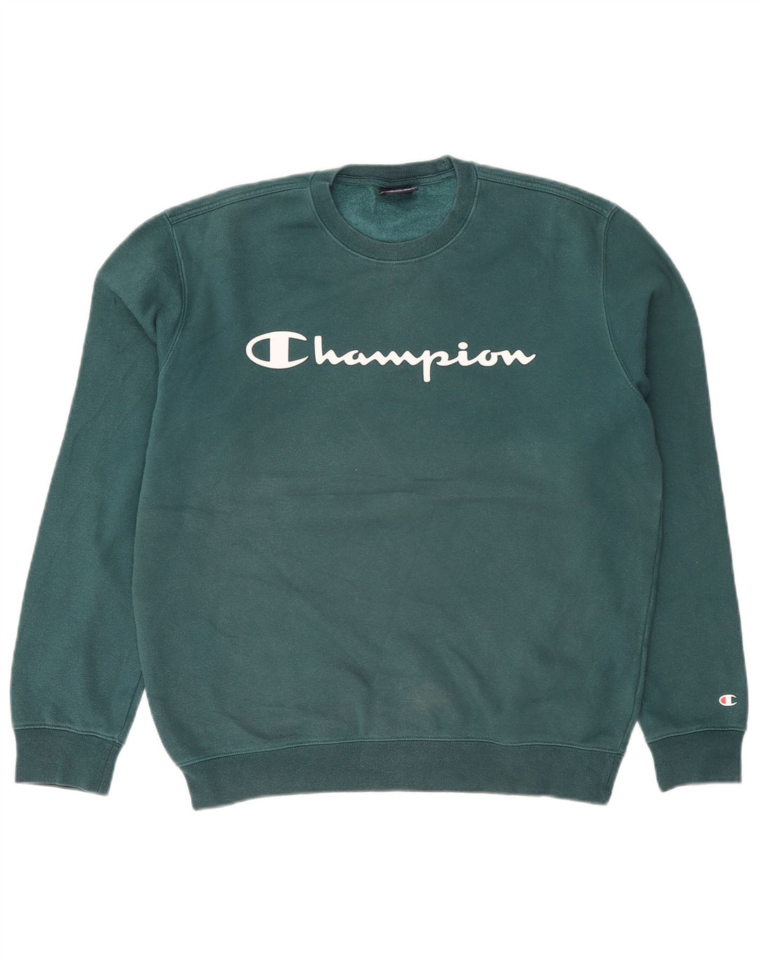 Champion Herre Grafisk Sweatshirt Jumper Large Grøn Oxid