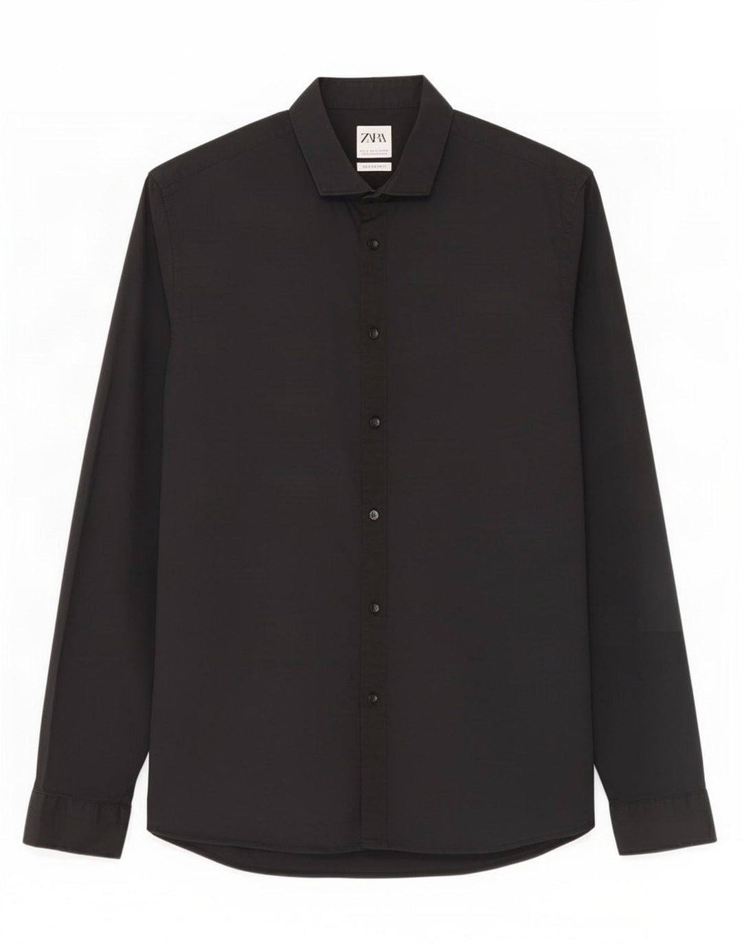 Zara Herre Super Slim Fit skjorte Stor sort bomuld