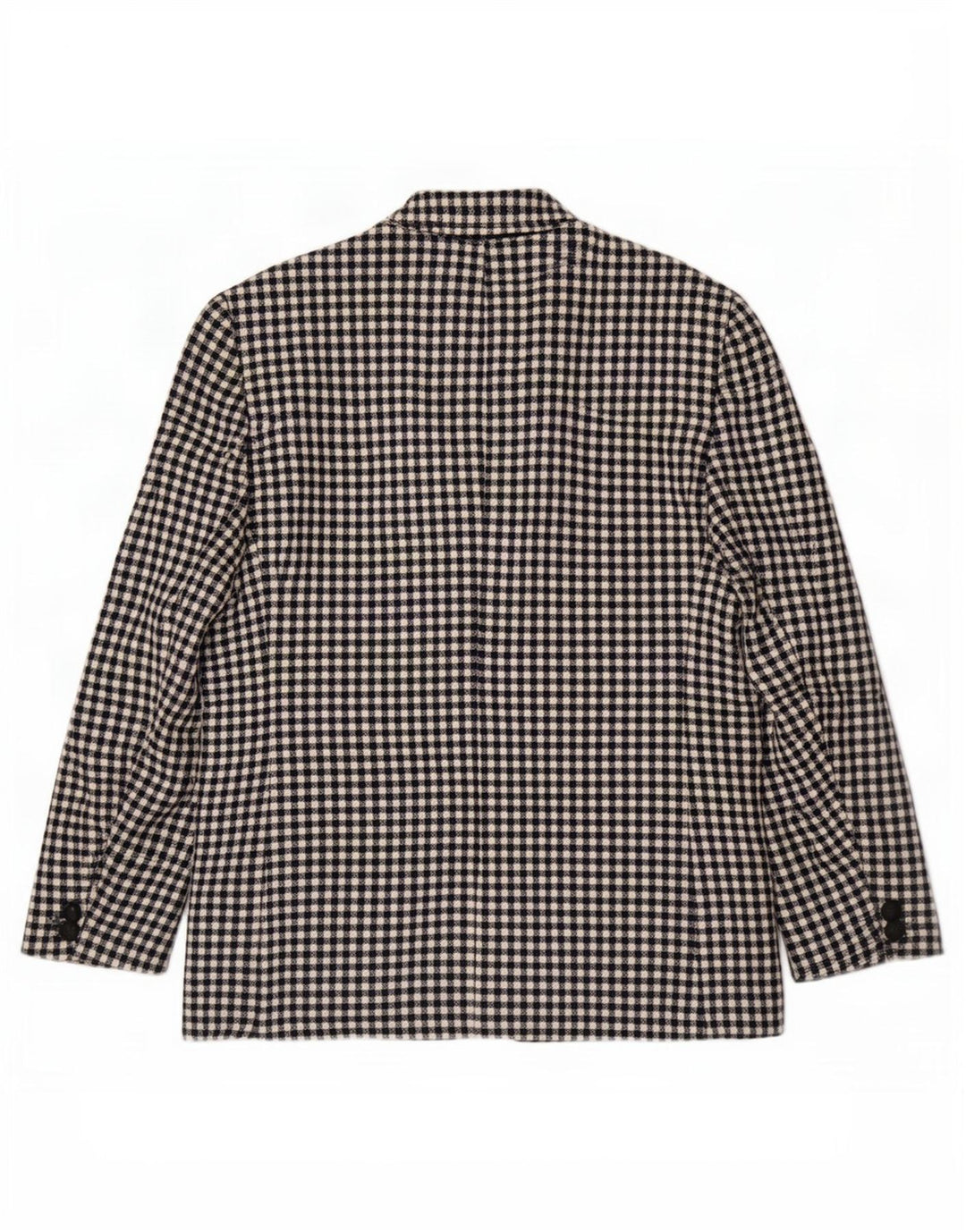 Viyella Dame 1 Knap Blazer Jakke UK 12 Medium Sort Gingham New Wool