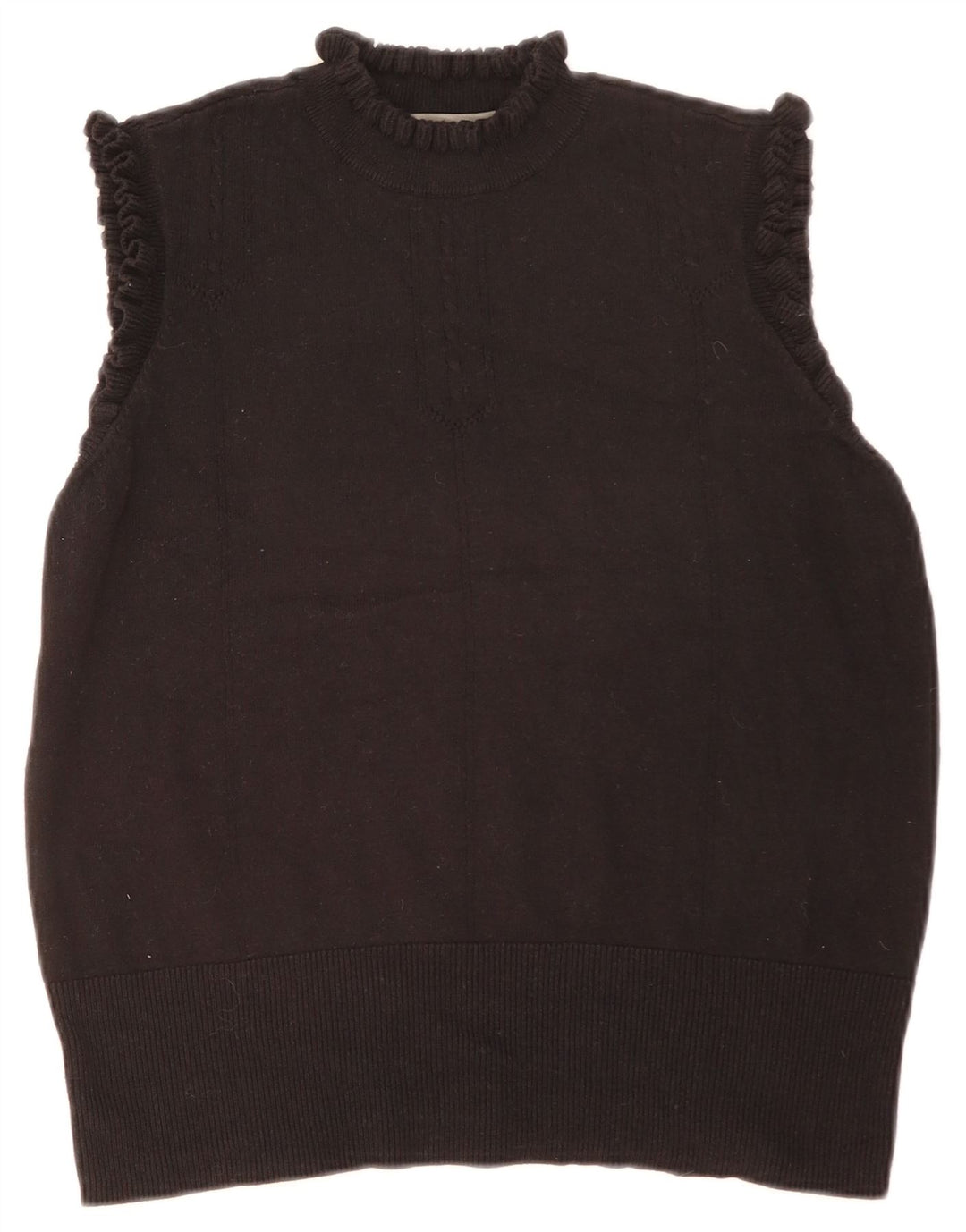 Oasis Dame Flæsevest Tank Top UK 16 Stor Sort Bomuld