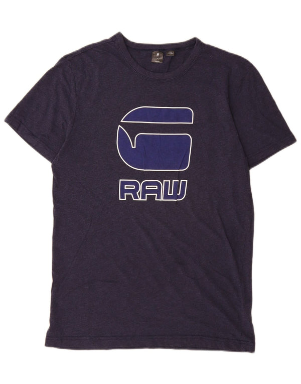 G-Star Herre grafisk T-shirt Top Medium Navyblå Bomuld