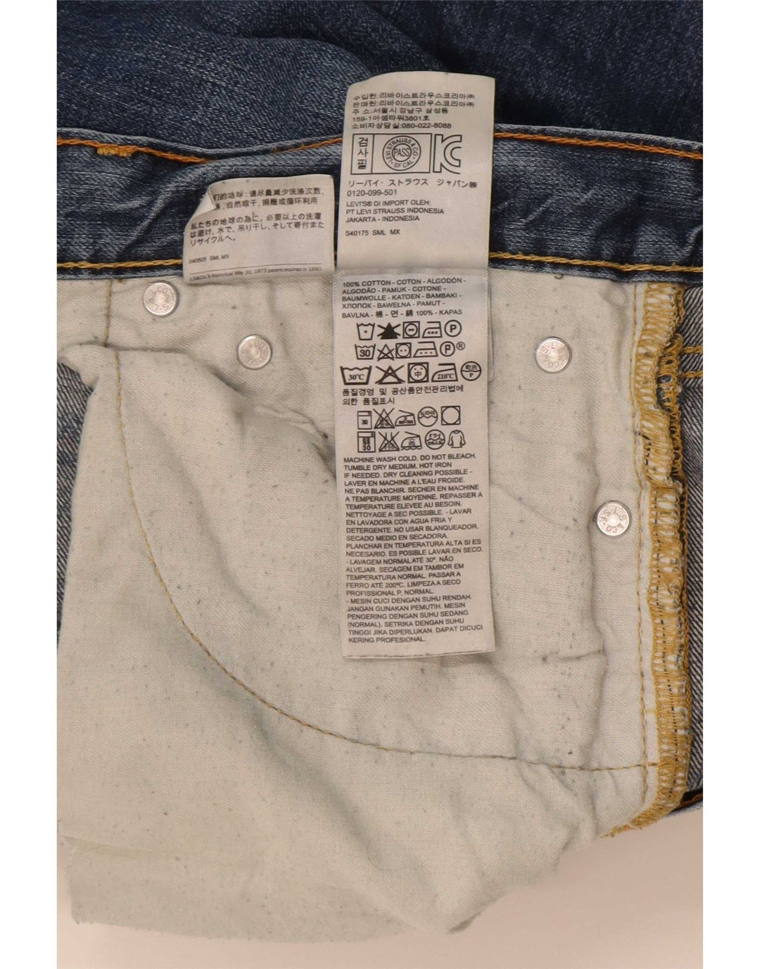 Levi's Herre 514 lige jeans W32 L32 blå bomuld