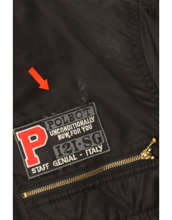 Polbot Herre Polstret Bomber Jacket UK 42 XL Sort Polyamid